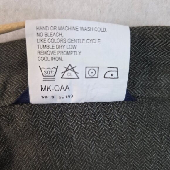 1990s Woolrich Size 12 Herringbone Pants Dark Olive Relaxed Deadstock New - Picture 9 of 12